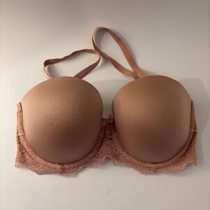 Victorias Secret Dream Angels Bra 32DDD Nude Multiway Strapless Lace Convertible